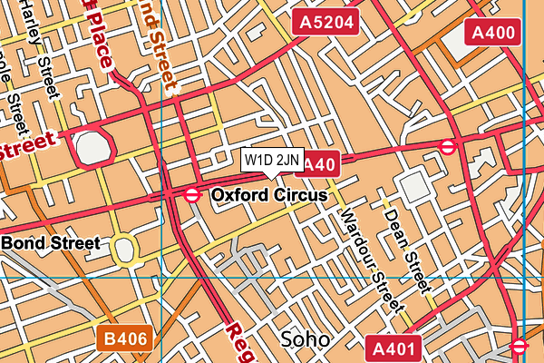 W1D 2JN map - OS VectorMap District (Ordnance Survey) W1D 2JN map - OS VectorMap District (Ordnance Survey)