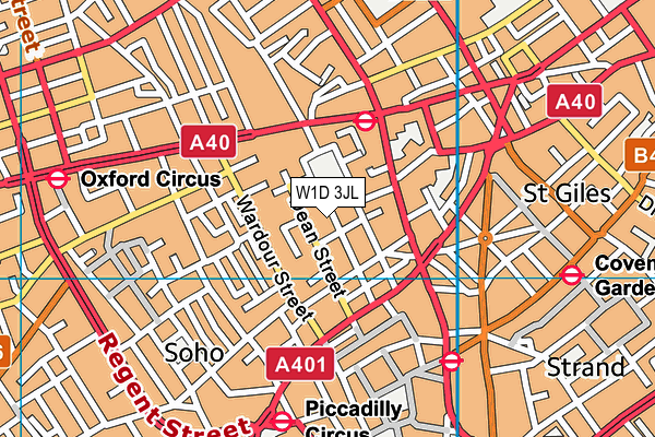 W1D 3JL map - OS VectorMap District (Ordnance Survey) W1D 3JL map - OS VectorMap District (Ordnance Survey)