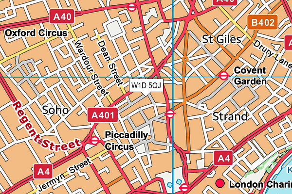 W1D 5QJ map - OS VectorMap District (Ordnance Survey) W1D 5QJ map - OS VectorMap District (Ordnance Survey)