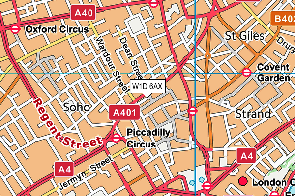 W1D 6AX map - OS VectorMap District (Ordnance Survey) W1D 6AX map - OS VectorMap District (Ordnance Survey)