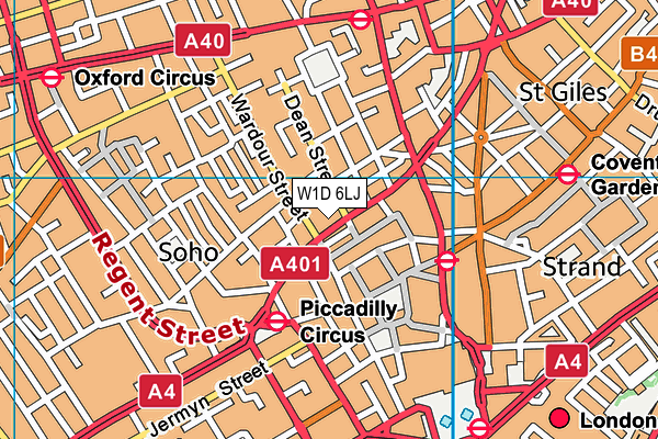 W1D 6LJ map - OS VectorMap District (Ordnance Survey) W1D 6LJ map - OS VectorMap District (Ordnance Survey)