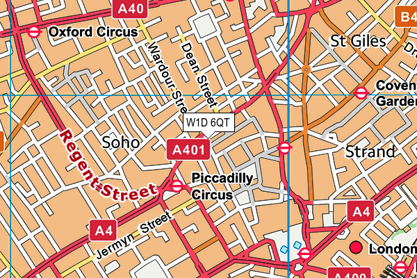 W1D 6QT map - OS VectorMap District (Ordnance Survey)