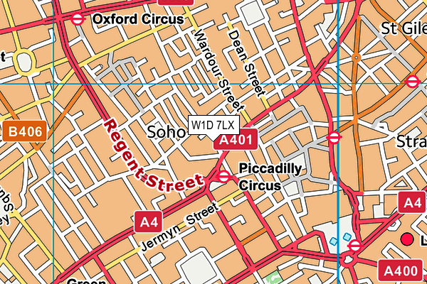 W1D 7LX map - OS VectorMap District (Ordnance Survey) W1D 7LX map - OS VectorMap District (Ordnance Survey)