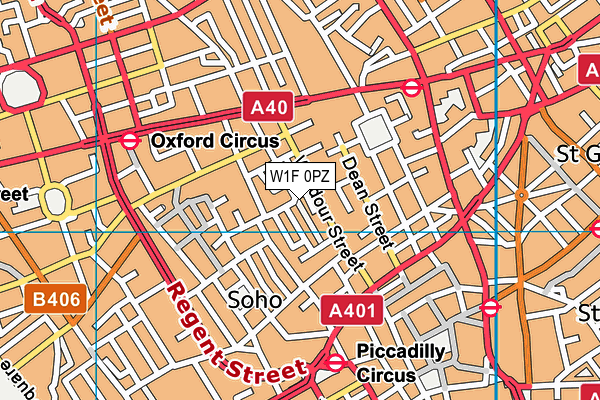 W1F 0PZ map - OS VectorMap District (Ordnance Survey) W1F 0PZ map - OS VectorMap District (Ordnance Survey)