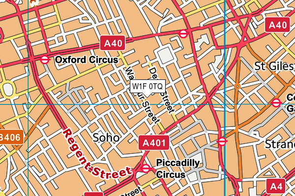 W1F 0TQ map - OS VectorMap District (Ordnance Survey) W1F 0TQ map - OS VectorMap District (Ordnance Survey)