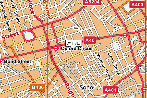 W1F 7LJ map - OS VectorMap District (Ordnance Survey) W1F 7LJ map - OS VectorMap District (Ordnance Survey)