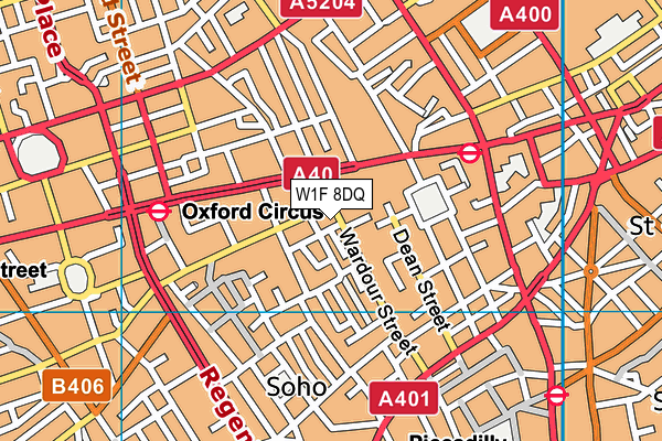 W1F 8DQ map - OS VectorMap District (Ordnance Survey) W1F 8DQ map - OS VectorMap District (Ordnance Survey)