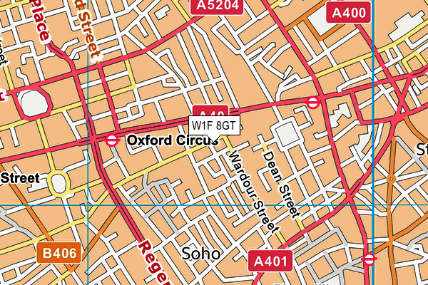 W1F 8GT map - OS VectorMap District (Ordnance Survey) W1F 8GT map - OS VectorMap District (Ordnance Survey)