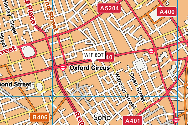 W1F 8QT map - OS VectorMap District (Ordnance Survey) W1F 8QT map - OS VectorMap District (Ordnance Survey)