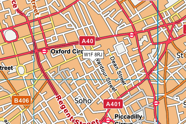 W1F 8RJ map - OS VectorMap District (Ordnance Survey) W1F 8RJ map - OS VectorMap District (Ordnance Survey)
