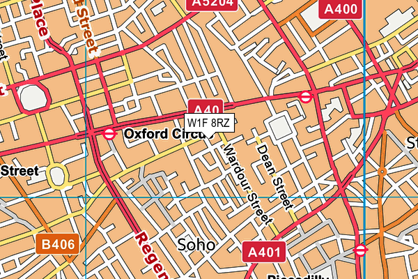 W1F 8RZ map - OS VectorMap District (Ordnance Survey) W1F 8RZ map - OS VectorMap District (Ordnance Survey)