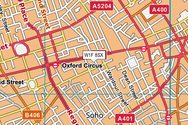 W1F 8SX map - OS VectorMap District (Ordnance Survey) W1F 8SX map - OS VectorMap District (Ordnance Survey)
