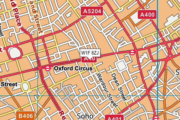 W1F 8ZJ map - OS VectorMap District (Ordnance Survey) W1F 8ZJ map - OS VectorMap District (Ordnance Survey)