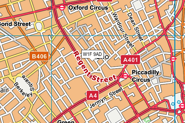 W1F 9AD map - OS VectorMap District (Ordnance Survey) W1F 9AD map - OS VectorMap District (Ordnance Survey)