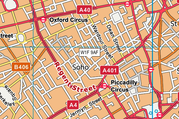 W1F 9AF map - OS VectorMap District (Ordnance Survey) W1F 9AF map - OS VectorMap District (Ordnance Survey)