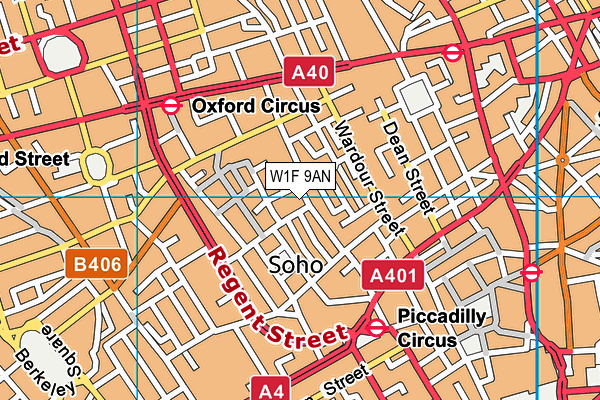 W1F 9AN map - OS VectorMap District (Ordnance Survey) W1F 9AN map - OS VectorMap District (Ordnance Survey)