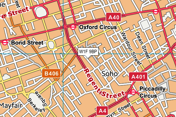 W1F 9BP map - OS VectorMap District (Ordnance Survey) W1F 9BP map - OS VectorMap District (Ordnance Survey)