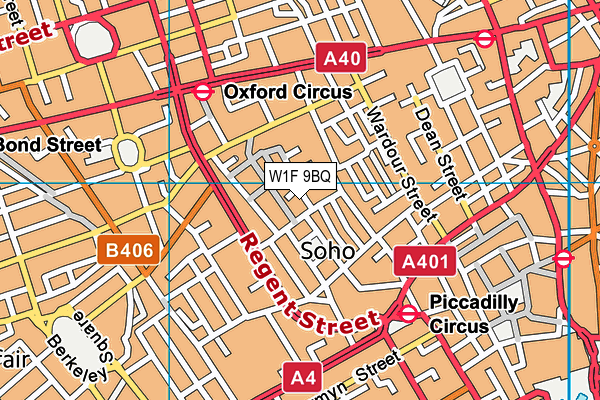 W1F 9BQ map - OS VectorMap District (Ordnance Survey) W1F 9BQ map - OS VectorMap District (Ordnance Survey)