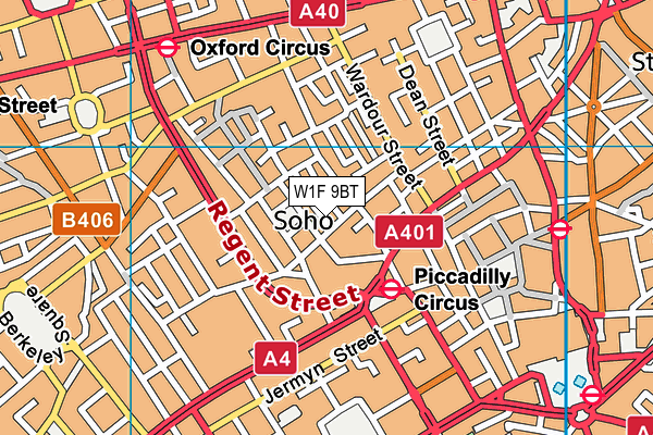 W1F 9BT map - OS VectorMap District (Ordnance Survey) W1F 9BT map - OS VectorMap District (Ordnance Survey)