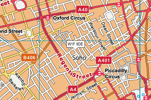 W1F 9DE map - OS VectorMap District (Ordnance Survey) W1F 9DE map - OS VectorMap District (Ordnance Survey)