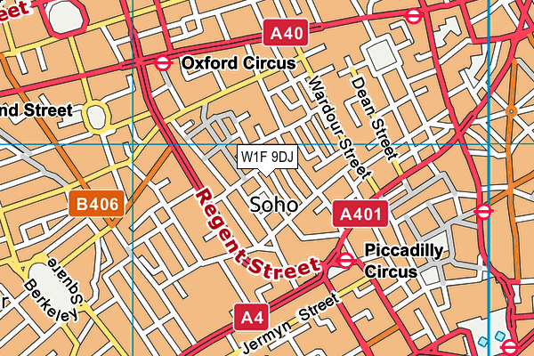 W1F 9DJ map - OS VectorMap District (Ordnance Survey) W1F 9DJ map - OS VectorMap District (Ordnance Survey)