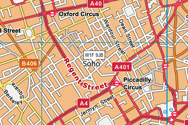 W1F 9JB map - OS VectorMap District (Ordnance Survey) W1F 9JB map - OS VectorMap District (Ordnance Survey)
