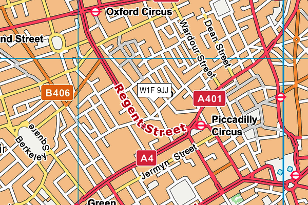 W1F 9JJ map - OS VectorMap District (Ordnance Survey) W1F 9JJ map - OS VectorMap District (Ordnance Survey)