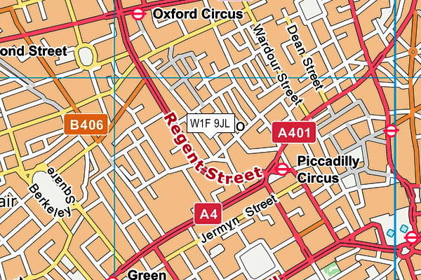 W1F 9JL map - OS VectorMap District (Ordnance Survey) W1F 9JL map - OS VectorMap District (Ordnance Survey)