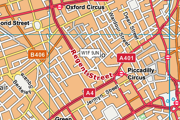 W1F 9JN map - OS VectorMap District (Ordnance Survey) W1F 9JN map - OS VectorMap District (Ordnance Survey)