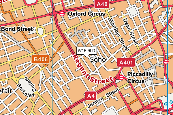 W1F 9LD map - OS VectorMap District (Ordnance Survey) W1F 9LD map - OS VectorMap District (Ordnance Survey)