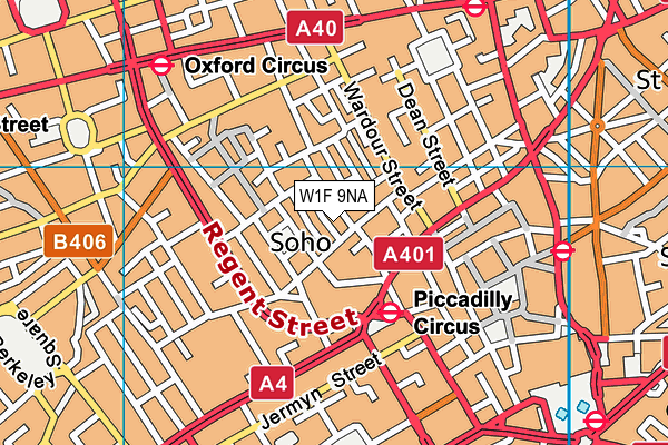 W1F 9NA map - OS VectorMap District (Ordnance Survey) W1F 9NA map - OS VectorMap District (Ordnance Survey)