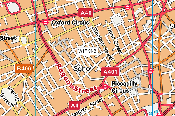 W1F 9NB map - OS VectorMap District (Ordnance Survey) W1F 9NB map - OS VectorMap District (Ordnance Survey)