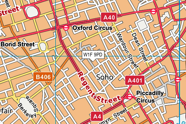 W1F 9PD map - OS VectorMap District (Ordnance Survey) W1F 9PD map - OS VectorMap District (Ordnance Survey)