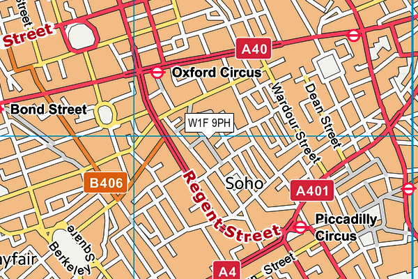 W1F 9PH map - OS VectorMap District (Ordnance Survey) W1F 9PH map - OS VectorMap District (Ordnance Survey)