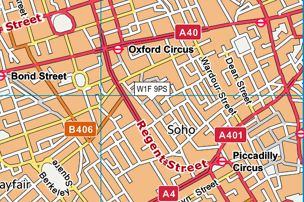 W1F 9PS map - OS VectorMap District (Ordnance Survey) W1F 9PS map - OS VectorMap District (Ordnance Survey)