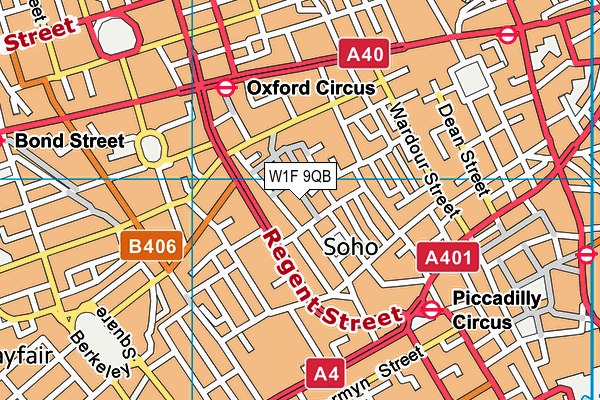 W1F 9QB map - OS VectorMap District (Ordnance Survey) W1F 9QB map - OS VectorMap District (Ordnance Survey)