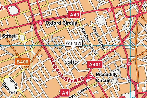 W1F 9RN map - OS VectorMap District (Ordnance Survey) W1F 9RN map - OS VectorMap District (Ordnance Survey)