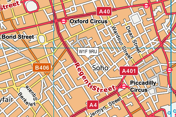 W1F 9RU map - OS VectorMap District (Ordnance Survey) W1F 9RU map - OS VectorMap District (Ordnance Survey)