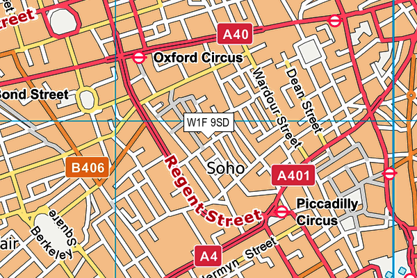 W1F 9SD map - OS VectorMap District (Ordnance Survey) W1F 9SD map - OS VectorMap District (Ordnance Survey)