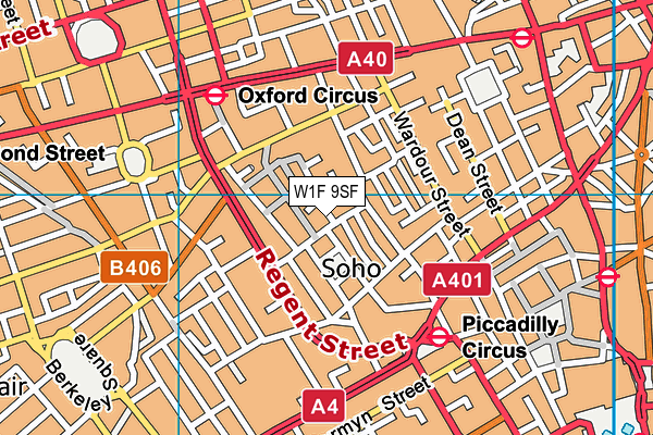 W1F 9SF map - OS VectorMap District (Ordnance Survey) W1F 9SF map - OS VectorMap District (Ordnance Survey)
