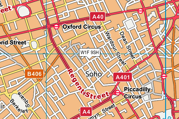 W1F 9SH map - OS VectorMap District (Ordnance Survey) W1F 9SH map - OS VectorMap District (Ordnance Survey)