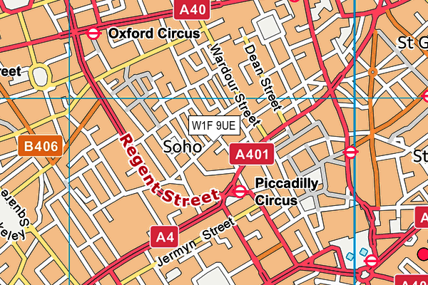 W1F 9UE map - OS VectorMap District (Ordnance Survey) W1F 9UE map - OS VectorMap District (Ordnance Survey)