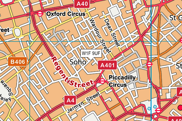 W1F 9UF map - OS VectorMap District (Ordnance Survey) W1F 9UF map - OS VectorMap District (Ordnance Survey)