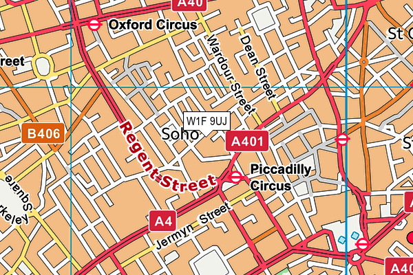W1F 9UJ map - OS VectorMap District (Ordnance Survey) W1F 9UJ map - OS VectorMap District (Ordnance Survey)