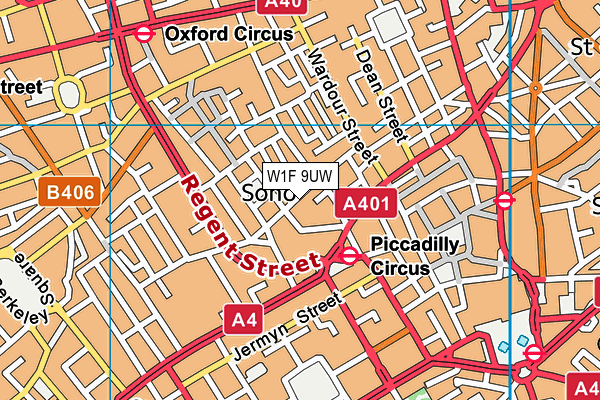 W1F 9UW map - OS VectorMap District (Ordnance Survey) W1F 9UW map - OS VectorMap District (Ordnance Survey)