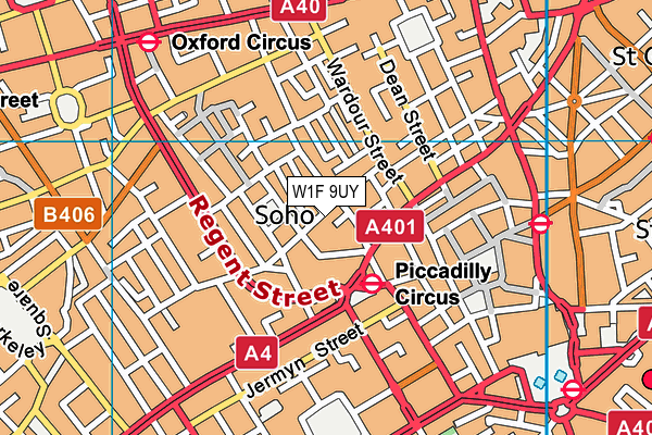 W1F 9UY map - OS VectorMap District (Ordnance Survey) W1F 9UY map - OS VectorMap District (Ordnance Survey)