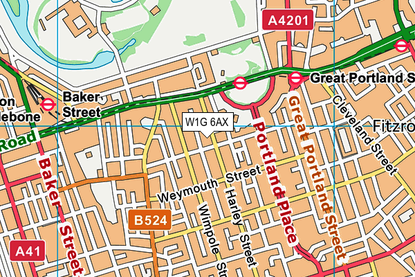 W1G 6AX map - OS VectorMap District (Ordnance Survey) W1G 6AX map - OS VectorMap District (Ordnance Survey)