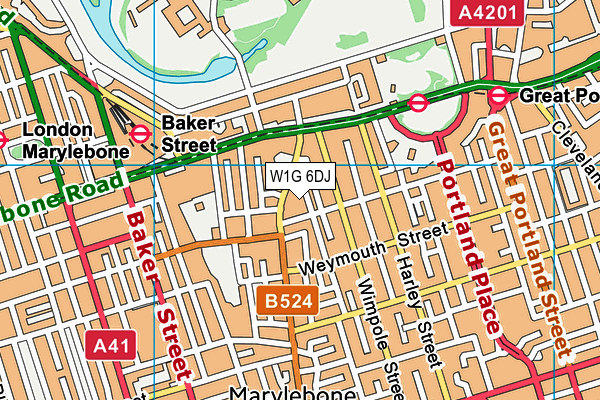 W1G 6DJ map - OS VectorMap District (Ordnance Survey) W1G 6DJ map - OS VectorMap District (Ordnance Survey)