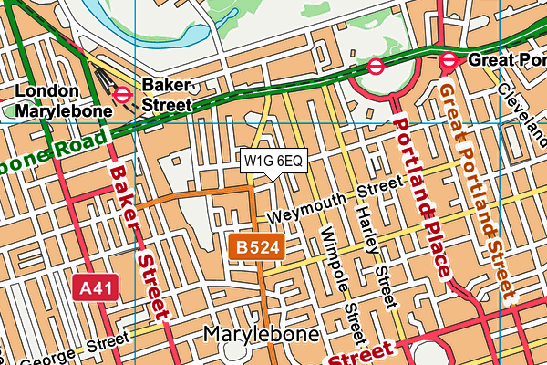 W1G 6EQ map - OS VectorMap District (Ordnance Survey)