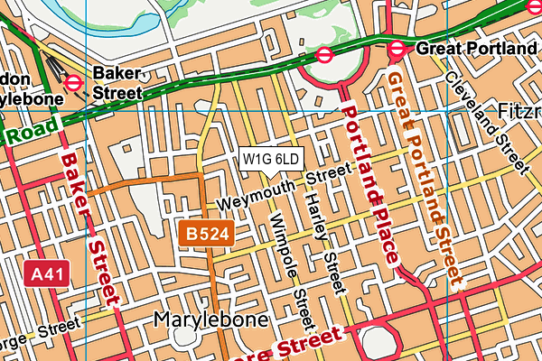 W1G 6LD map - OS VectorMap District (Ordnance Survey) W1G 6LD map - OS VectorMap District (Ordnance Survey)